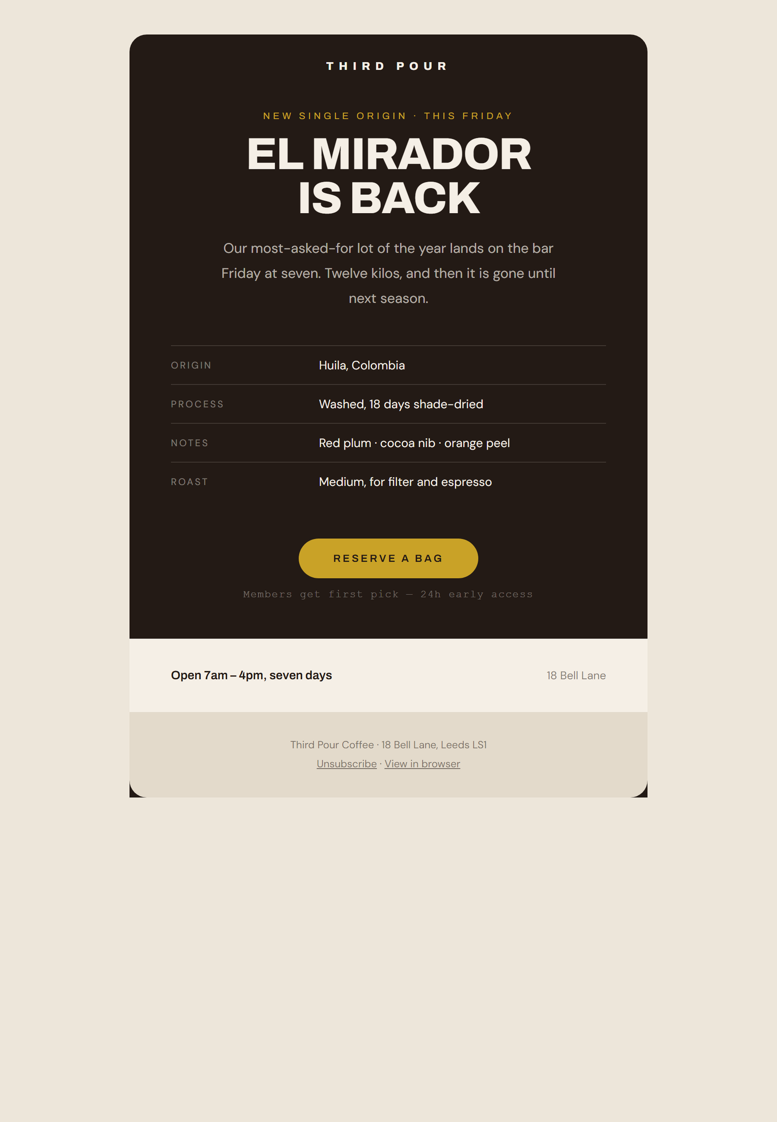 A real email we designed and sent